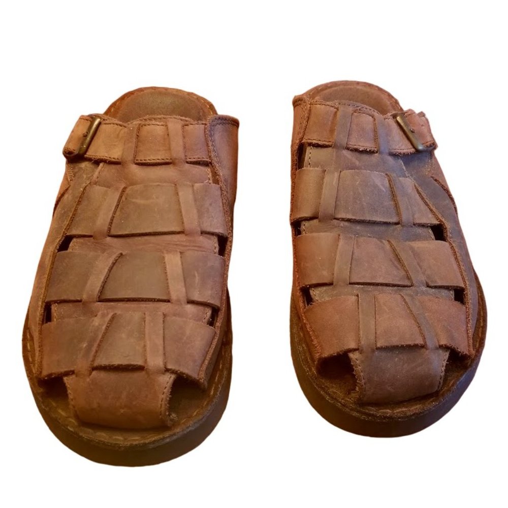 AE Outfitters | DrkBrown Leather Men's Woven Sandals | Style 1830-200 | Size: 10 - Picture 3 of 13
